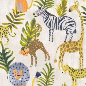 Ταπετσαρία Τοίχου Ζώα της ζούγκλας - Grandeco, Little Ones - Decotek lo2201-0