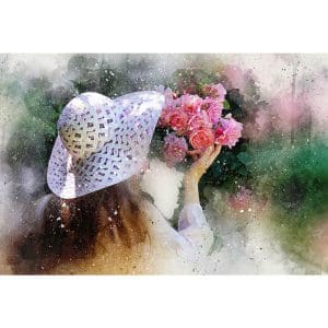Πίνακας Ζωγραφικής Κορίτσι με Λουλούδια - Decotek 191208-143865