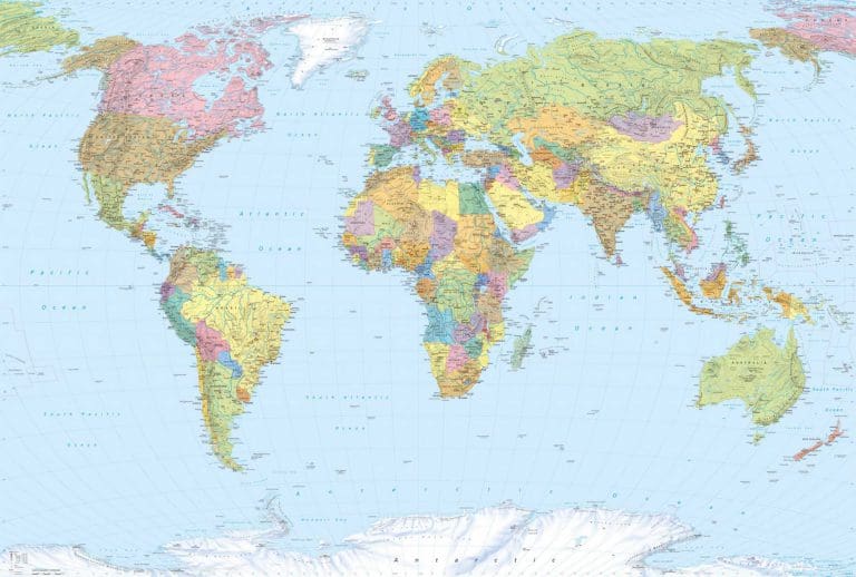 Φωτοταπετσαρία Τοίχου Παγκόσμιος Χάρτης - Komar - Decotek XXL4-038-0