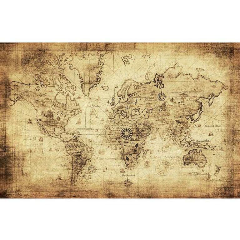 Πίνακας Ζωγραφικής Παλαιομένος Παγκόσμιος Χάρτης - Decotek 16990-160967