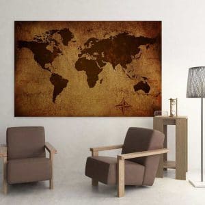Πίνακας Ζωγραφικής Vintage Παγκόσμιος Χάρτης - Decotek 16265-0