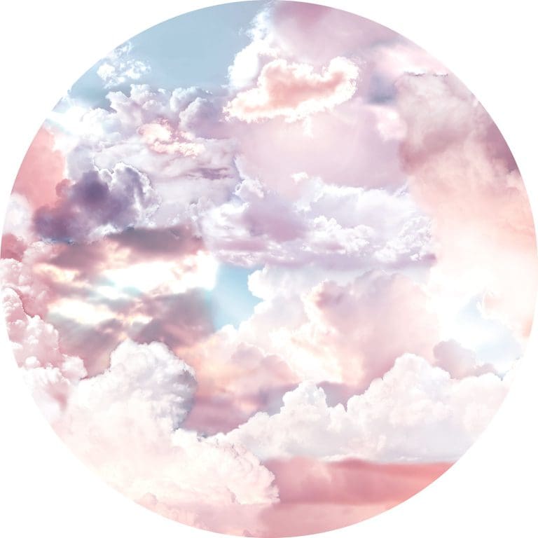 Στρόγγυλη Φωτοταπετσαρία Τοίχου Σύννεφα - Komar, DOT - Decotek D1-010 (Ø 125 cm)-0