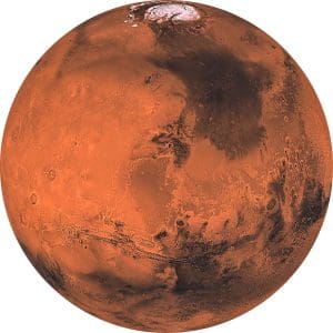 Στρόγγυλη Φωτοταπετσαρία Τοίχου Κόκκινος Πλανήτης - Komar, DOT - Decotek D1-018 (Ø 125 cm)-0