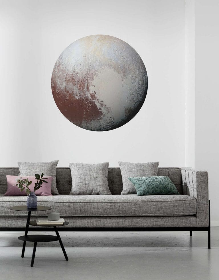 Στρόγγυλη Φωτοταπετσαρία Τοίχου Πλανήτης Πλούτωνας - Komar, DOT - Decotek D1-021 (Ø 125 cm)-173792