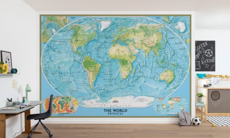 Φωτοταπετσαρία Τοίχου Παγκόσμιος Χάρτης - Komar - Decotek IANGX8-017 (400cm x 280cm)-173220