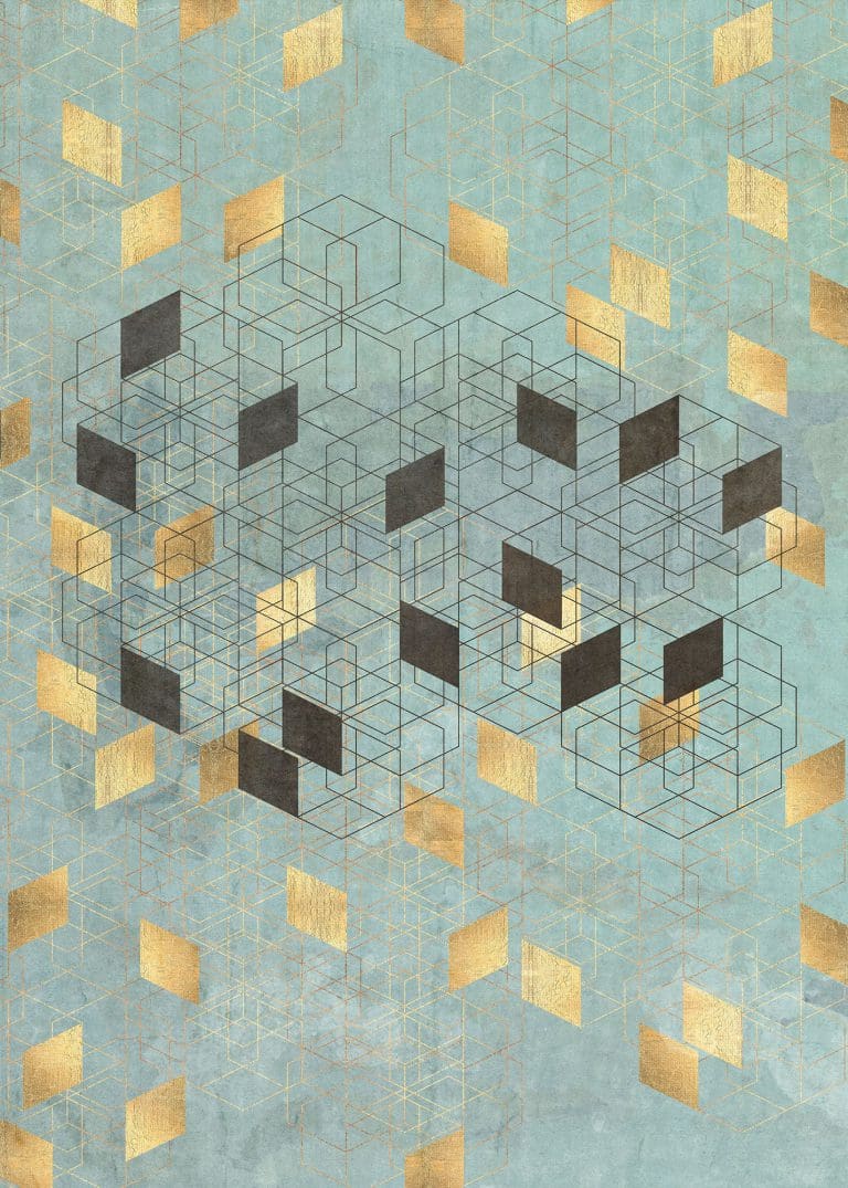 Φωτοταπετσαρία Τοίχου Μοντέρνο Γεωμετρικό Μοτίβο με Χρυσό - Komar - Decotek INX4-049 (200cm x 280cm)-0
