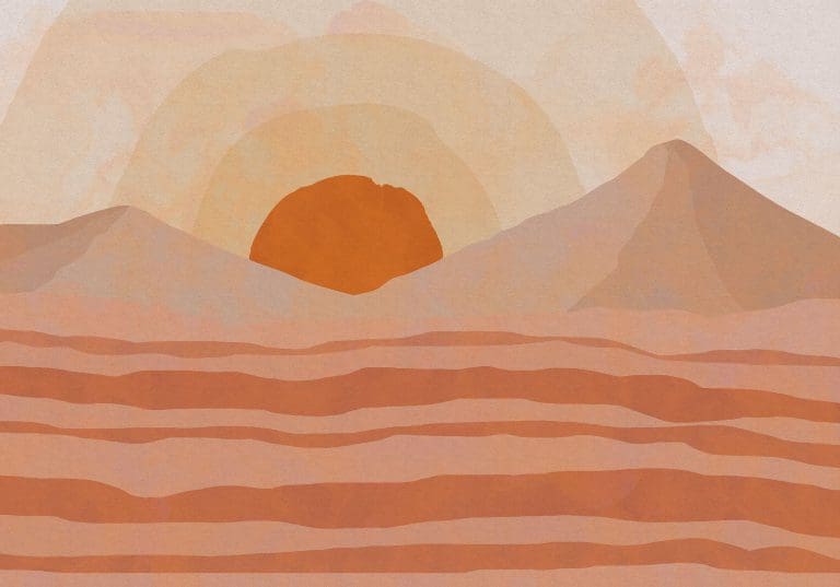 Φωτοταπετσαρία Τοίχου Ζωγραφισμένα Βουνά και Ήλιος - Komar - Decotek INX8-040 (400cm x 280cm)-0