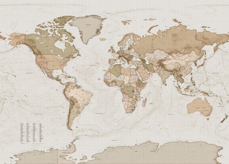 Φωτοταπετσαρία Τοίχου Παγκόσμιος Χάρτης - Komar - Decotek x7-1015 (350cm x 250cm)-0