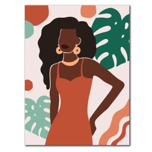 Πίνακας Ζωγραφικής Boho, Νεαρή Αφρικανή Γυναίκα - Decotek 220419-217363