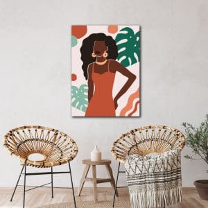 Πίνακας Ζωγραφικής Boho, Νεαρή Αφρικανή Γυναίκα - Decotek 220419-0