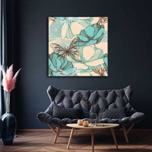 Πίνακας Ζωγραφικής Πεταλούδες και Λουλούδια - Decotek 220423-0