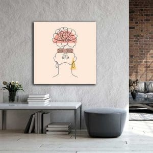 Πίνακας Ζωγραφικής Γυναικείο Κεφάλι και Λουλούδια - Decotek 220432-0