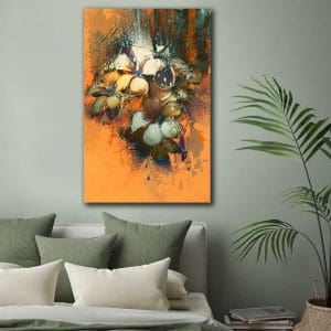 Πίνακας Ζωγραφικής Λουλούδια σε Πορτοκαλί Φόντο - Decotek 220456-0