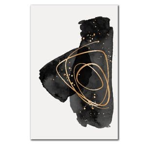 Πίνακας Ζωγραφικής Μίνιμαλ Line Art με Μαύρο και Χρυσό - Decotek 220506-212061