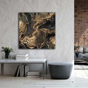 Πίνακας Ζωγραφικής Ροή Χρυσού και Μαύρου Χρώματος- Decotek 220639-0
