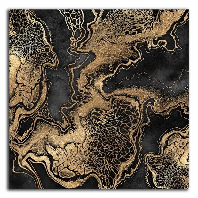 Πίνακας Ζωγραφικής Ροή Χρυσού και Μαύρου Χρώματος- Decotek 220639-212577