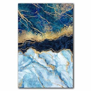 Πίνακας Ζωγραφικής Μπλε και Χρυσό Μάρμαρο - Decotek 220684-212757