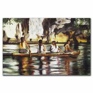 Πίνακας Ζωγραφικής Ινδιάνοι σε Βάρκα - Decotek 220734-212949