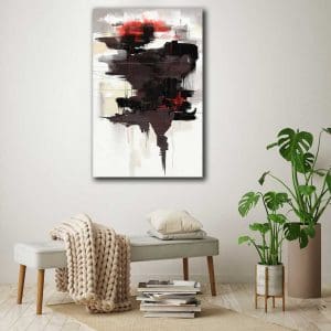 Πίνακας Ζωγραφικής Μαύρο και Κόκκινο Αφηρημένο Μοτίβο - Decotek 220778-0