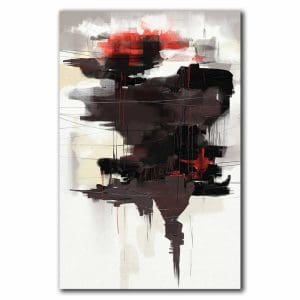 Πίνακας Ζωγραφικής Μαύρο και Κόκκινο Αφηρημένο Μοτίβο - Decotek 220778-213109