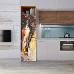 Αυτοκόλλητο Ψυγείου Αφηρημένο Φόντο με Χρυσό και Καφέ Χρώμα - Decotek 20354-0