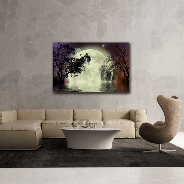 Πίνακας Ζωγραφικής Φεγγάρι με Αντανάκλαση στο Νερό- Decotek 220879-0