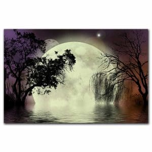 Πίνακας Ζωγραφικής Φεγγάρι με Αντανάκλαση στο Νερό- Decotek 220879-213489