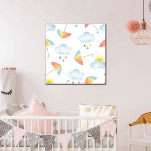 Παιδικός Πίνακας Ζωγραφικής Σύννεφα και Ομπρέλες - Decotek 220950-0