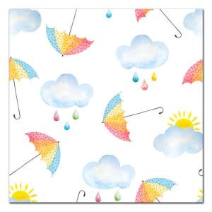 Παιδικός Πίνακας Ζωγραφικής Σύννεφα και Ομπρέλες - Decotek 220950-215365
