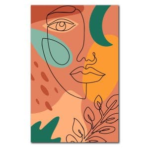 Πίνακας Ζωγραφικής Πρόσωπο και Φύλλα με μια Γραμμή - Decotek 220552-216313