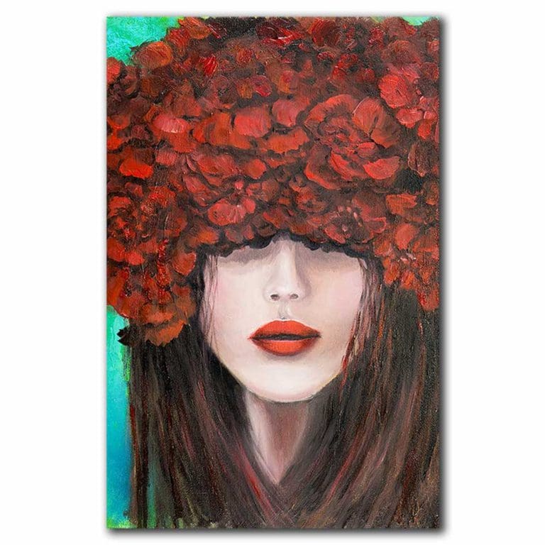 Πίνακας Ζωγραφικής Κορίτσι με Τριαντάφυλλα στο Κεφάλι- Decotek 220723-215941
