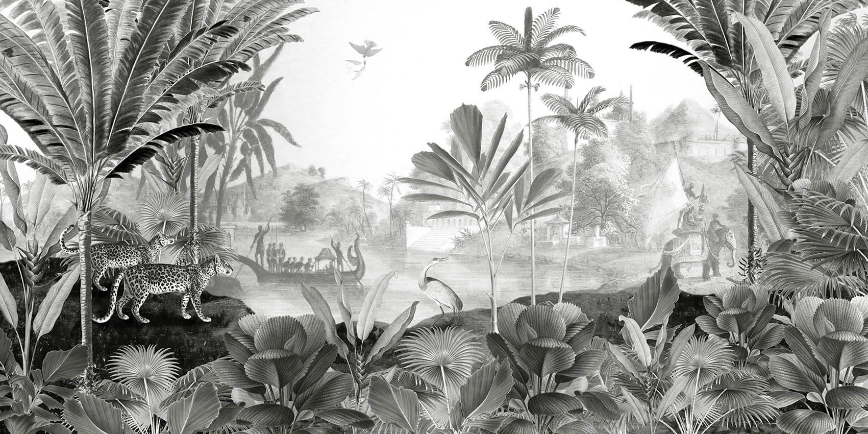 Φωτοταπετσαρία Λεοπάρδαλη στην ζούγκλα - Ασπρόμαυρo - Sir Edward 60215