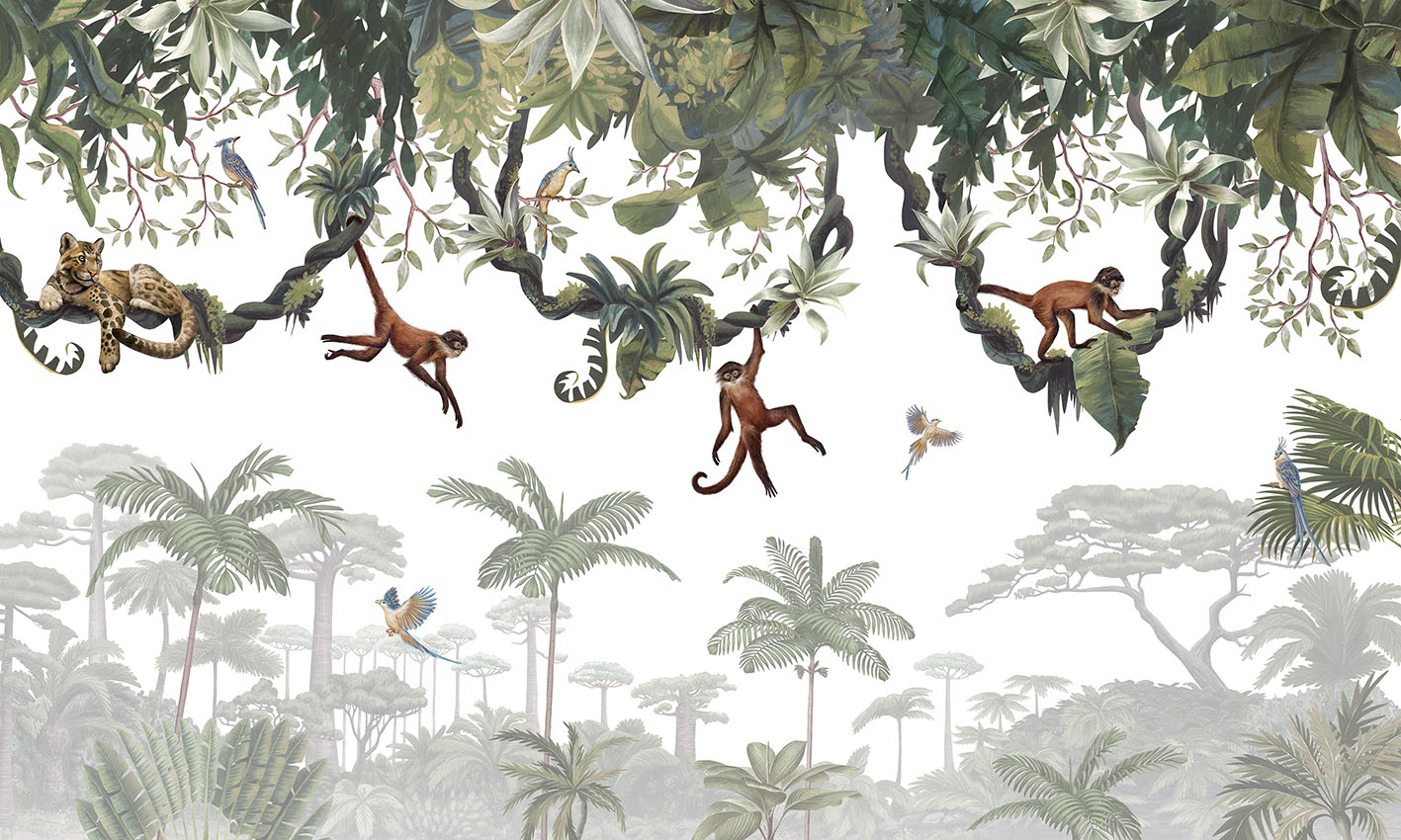 Φωτοταπετσαρία Μαϊμούδες στη ζούγκλα - Kikki Belle 60256