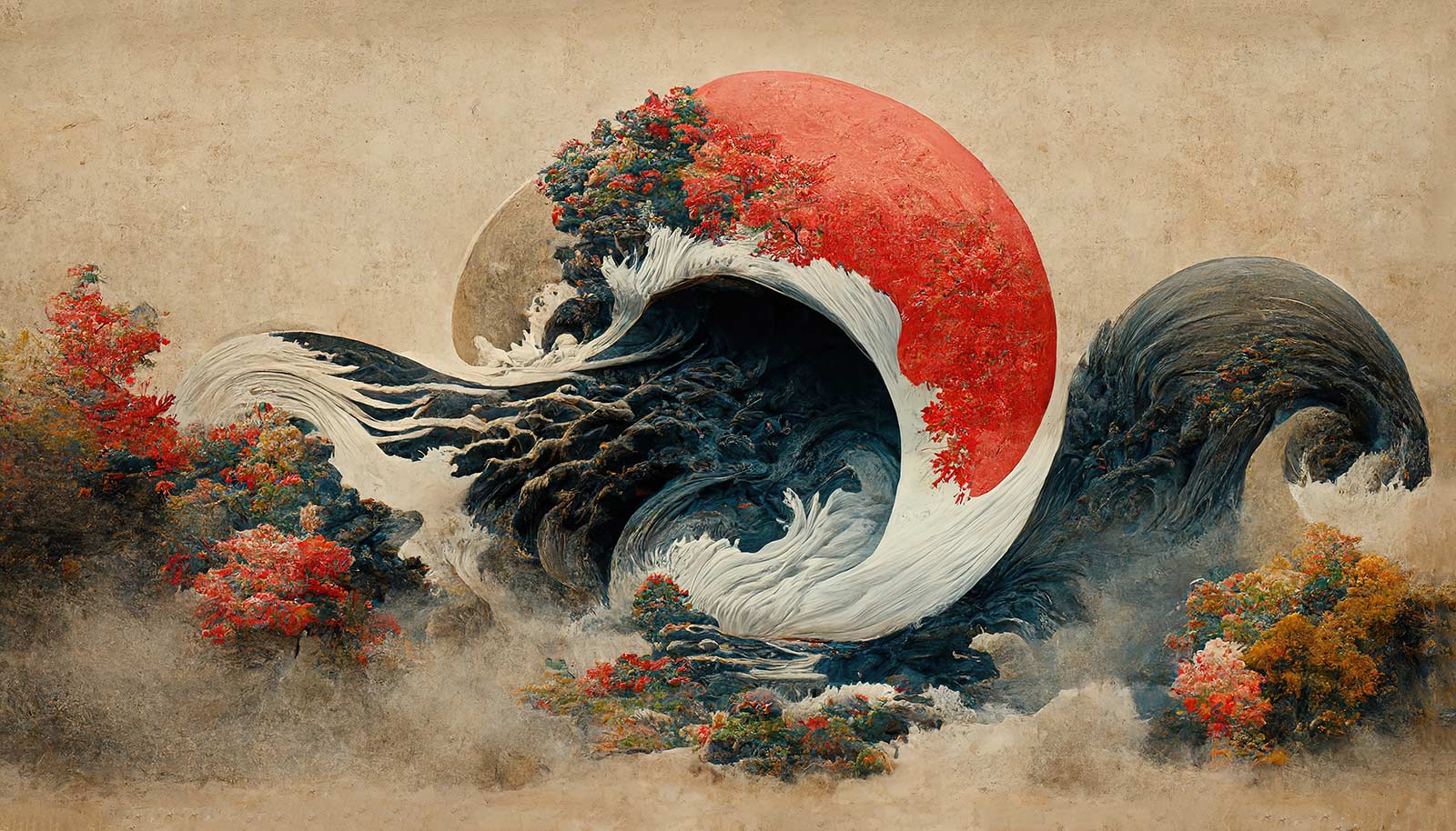 Φωτοταπετσαρία Κύματα - Ιαπωνική τέχνη 60223