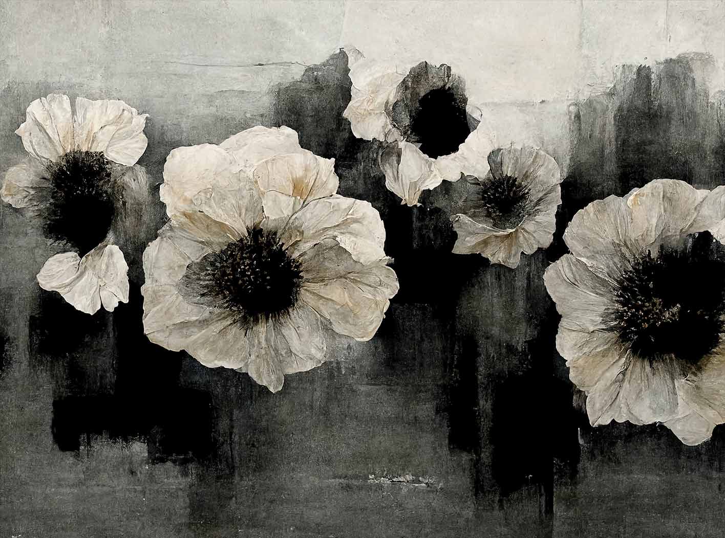 Φωτοταπετσαρία Abstract Black And White Flowers - Decotek 60365