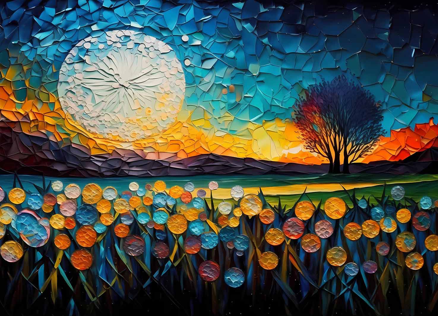 Φωτοταπετσαρία  Abstract Fool Moon And Dandelions - Decotek 60424