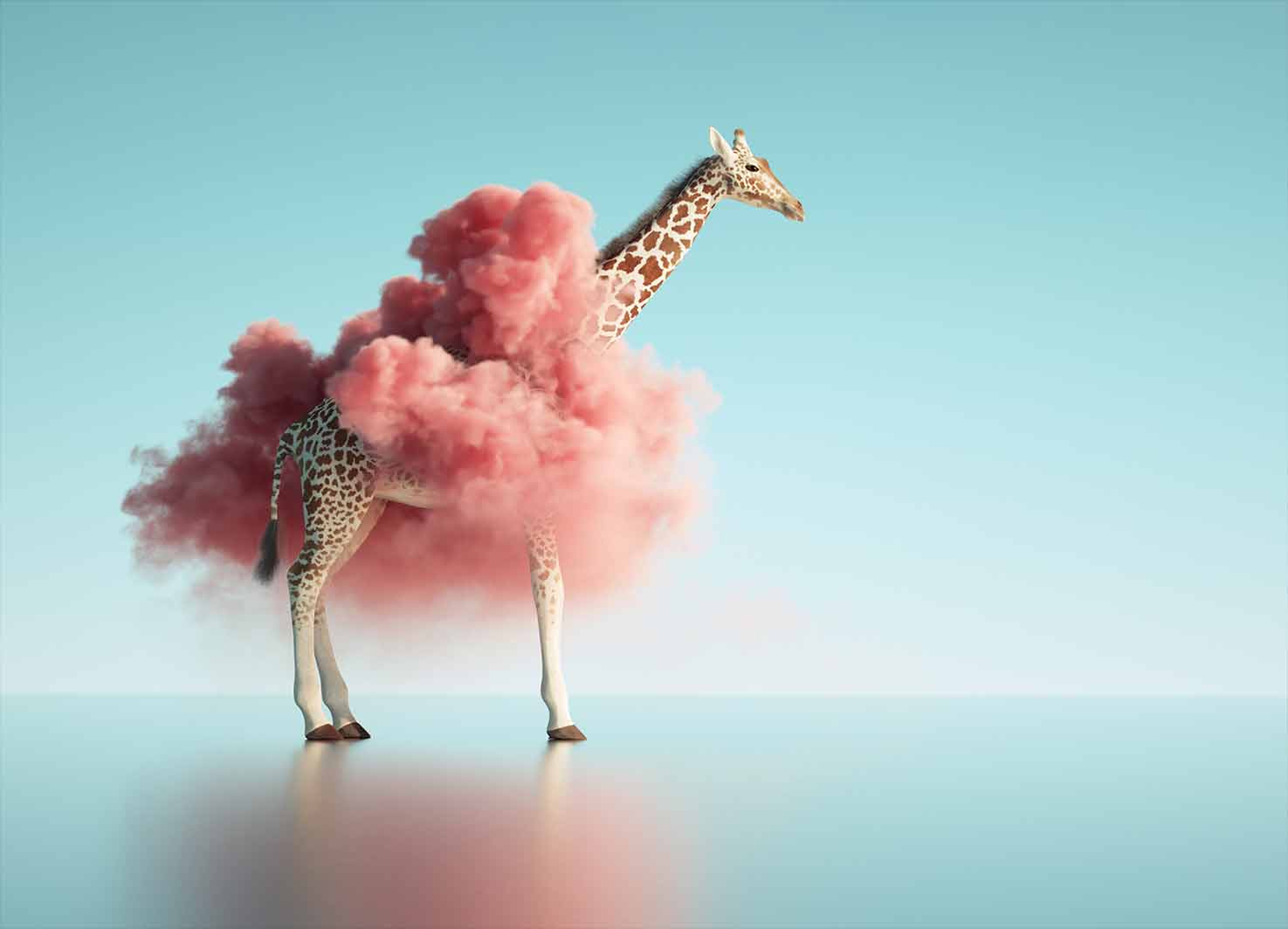 Φωτοταπετσαρία Giraffe in Pink Clouds - Decotek 60410