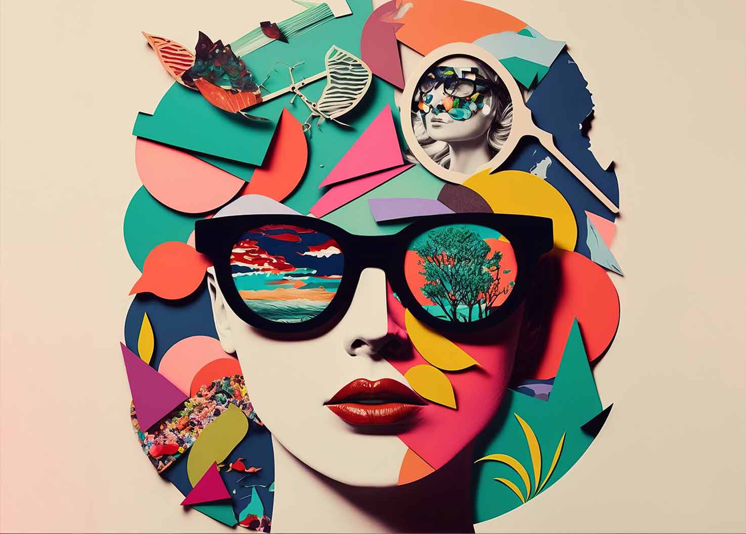 Φωτοταπετσαρία Pop Art Woman's Portrait With Sunglasses - Decotek 60363