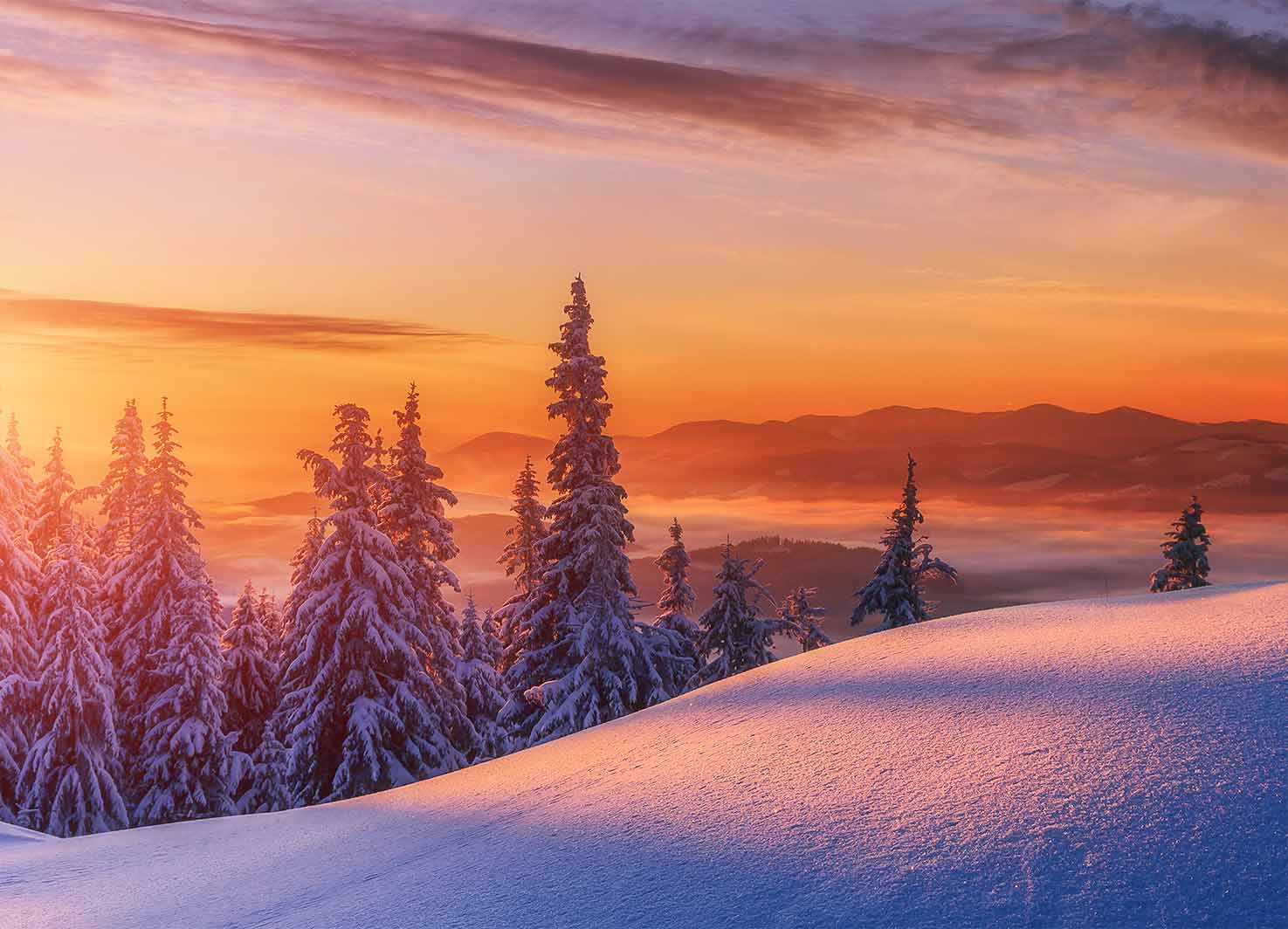 Φωτοταπετσαρία Snowy Mountain Sunrise - Decotek 60357