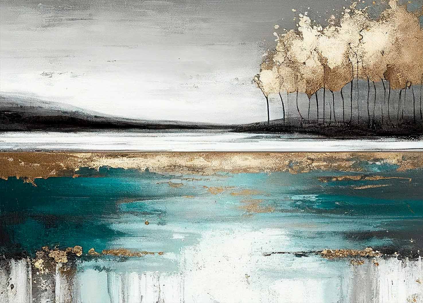 Φωτοταπετσαρία Abstract Lake With Golden Trees - Decotek 60381