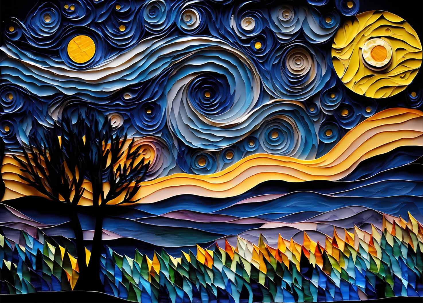 Φωτοταπετσαρία  Abstract Windy Night - Decotek 60346