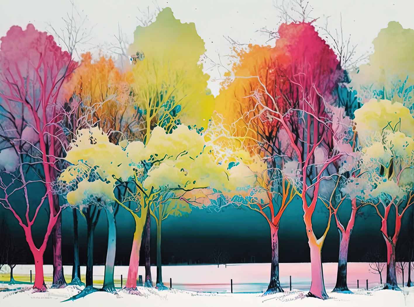 Φωτοταπετσαρία Colorful Forest Trees - Decotek 60390