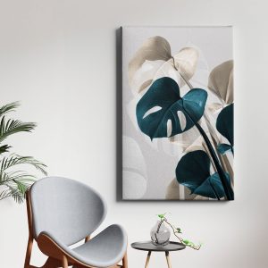 Πίνακας Ζωγραφικής Blue and White Leaves - Decotek 221315