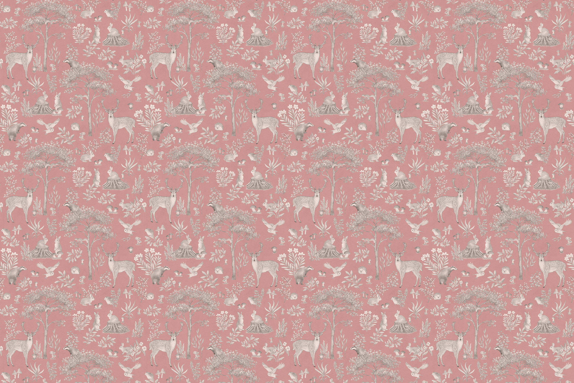 Φωτοταπετσαρία Fantastic Forest, Vintage Pink - Kikki Belle 60633