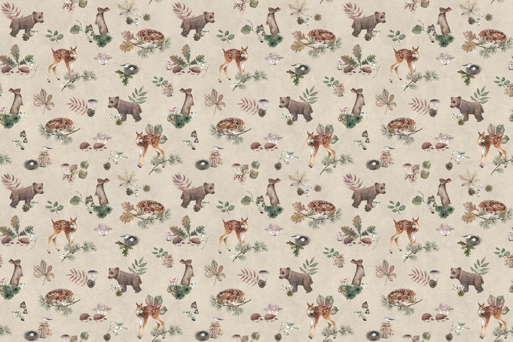 Φωτοταπετσαρία Forest Gathering, Beige - Kikki Belle 60636