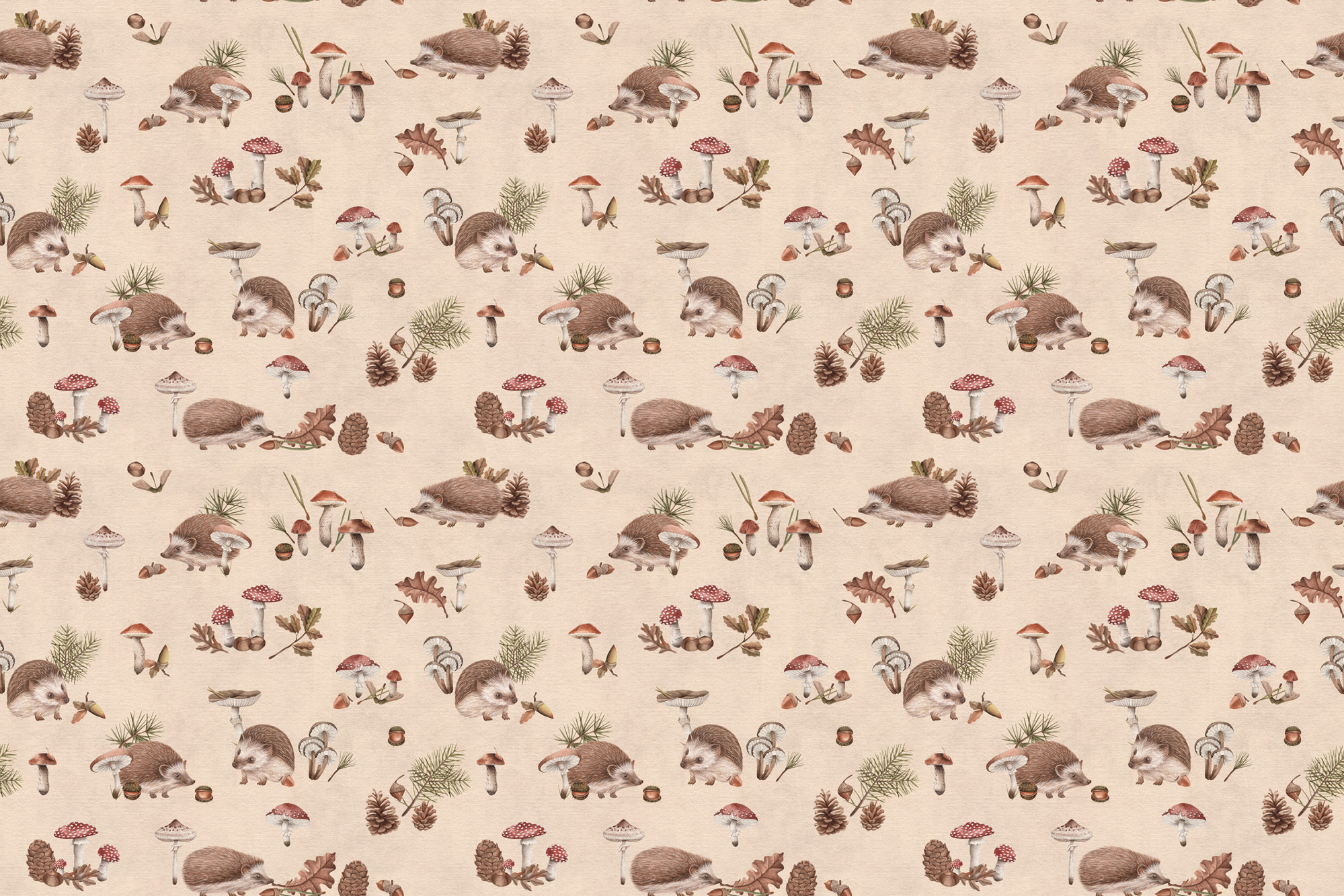 Φωτοταπετσαρία Happy Hedgehog, Beige - Kikki Belle 60640