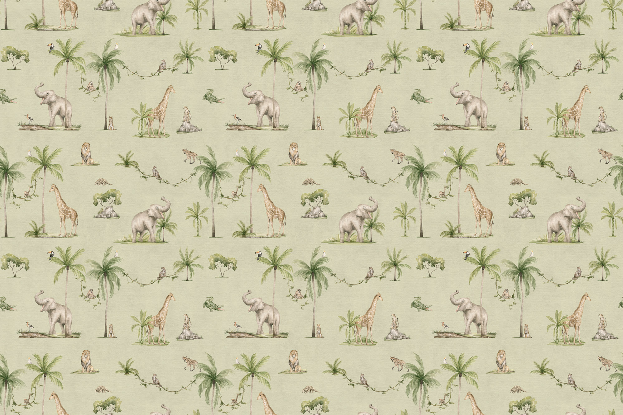 Φωτοταπετσαρία Joyful Jungle, Green - Kikki Belle 60644