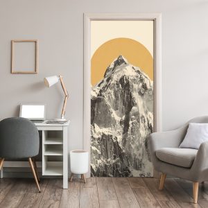 Αυτοκόλλητο Πόρτας Ηλιοβασίλεμα πίσω από το Βουνό - Decotek 30903