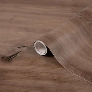 Αυτοκόλλητο για Ντουλάπια Καφέ Ξύλο με Ρόζους – Decotek 8003250