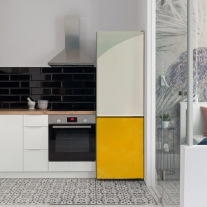 Αυτοκόλλητο Ψυγείου Αφηρημένο Κίτρινο με Μπεζ - Decotek 28734